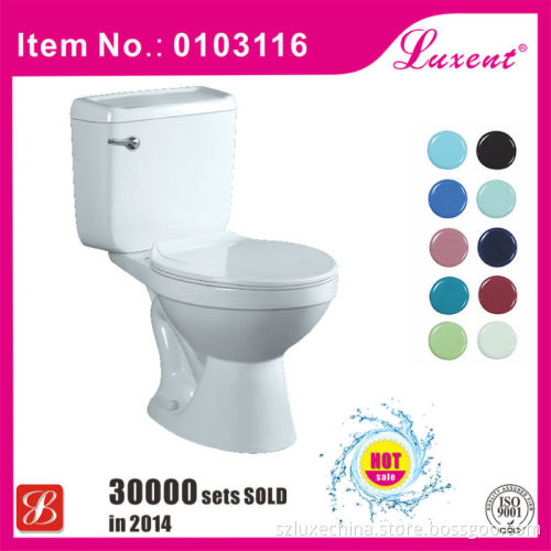 Ceramic elongated big outrlet single two piece wc toilet